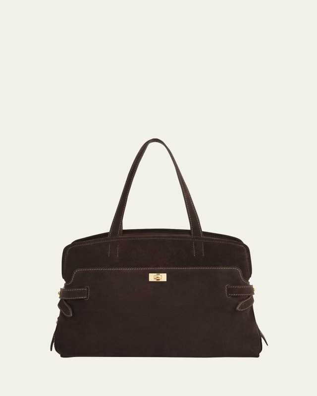 Wilson Zip Suede Top-Handle Bag